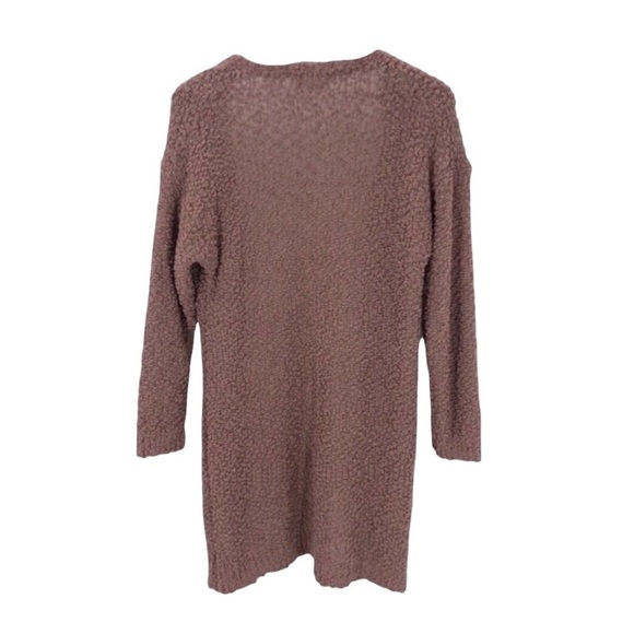 4/$45 MACARON Pink Mauve Mid Length Teddy Knit Cardigan Sweater Small - Picture 2 of 5